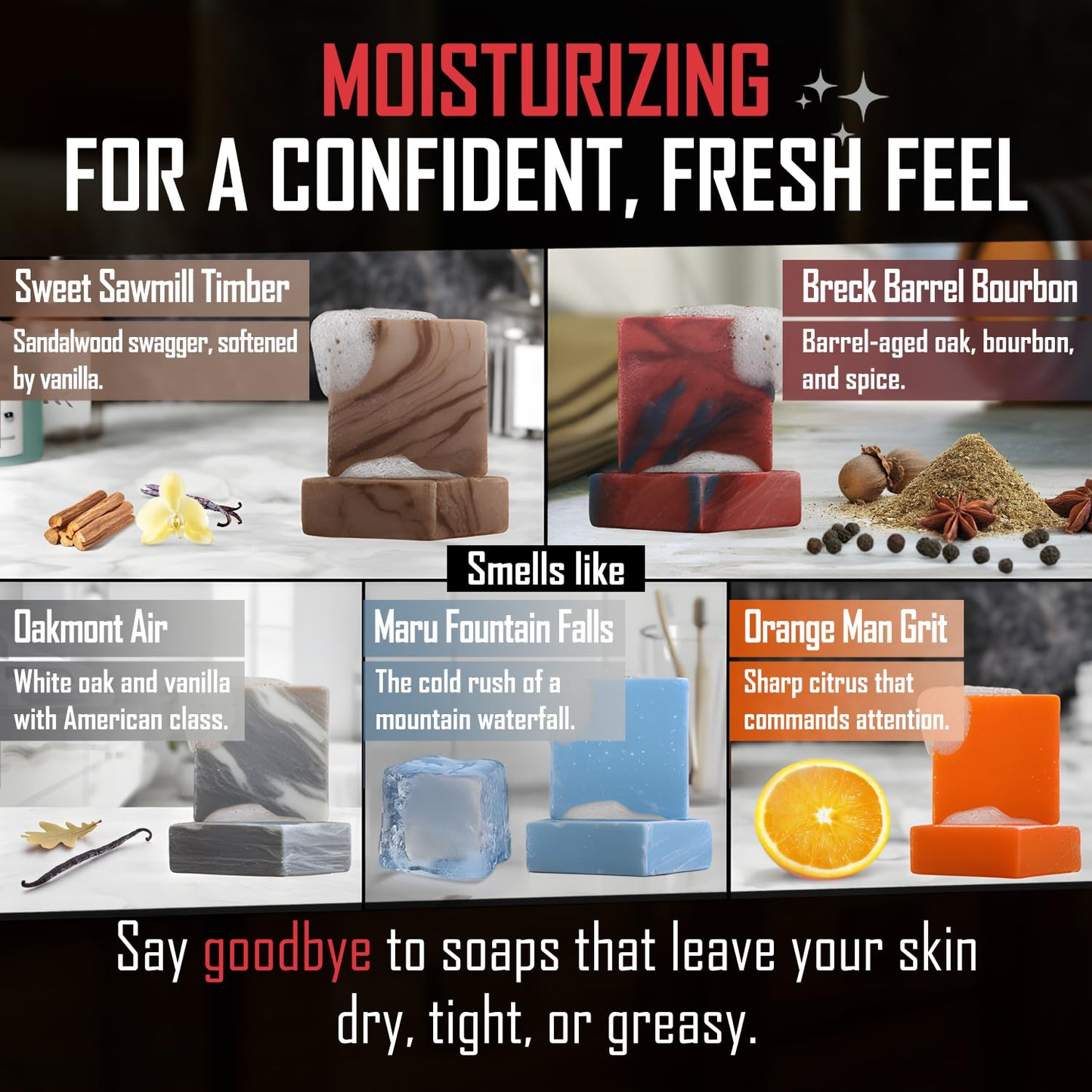 Right Wing Naturals Bar Soap Gift Set for Men | Handcrafted Cold-Pressed | Handmade Organic Soap for Men | Most Popular Flavors | Natural Scented Men’s Bar Soap| Pack of 5 Bars