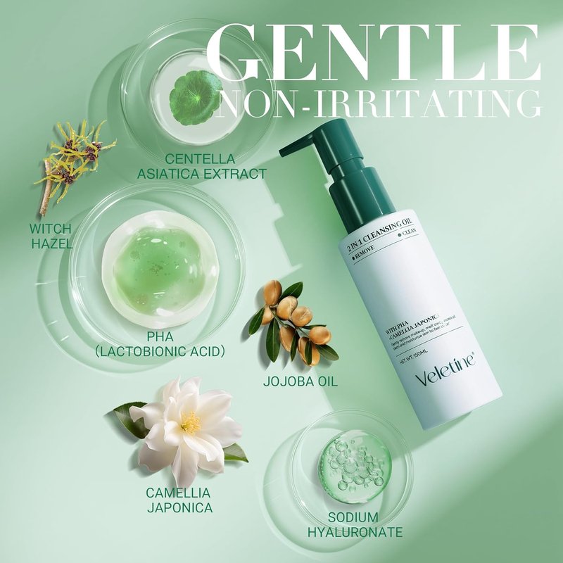 2-in-1 Makeup Remover Cleansing Oil - Centella & Camellia Extracts | Lightweight Deep Cleansing & Moisturizing, 150ml
