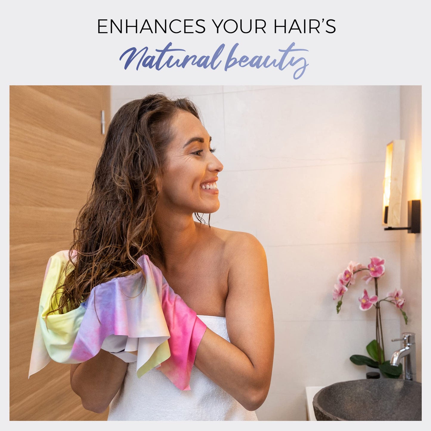 THE PERFECT HAIRCARE Microfiber Hair Plopping Towel Set – Super Absorbent Anti-Frizz Hair Drying Wrap + 2 Curl Scrunching Towels – Fast Drying, Lightweight Wrap for Women, Girls & All Hair Types