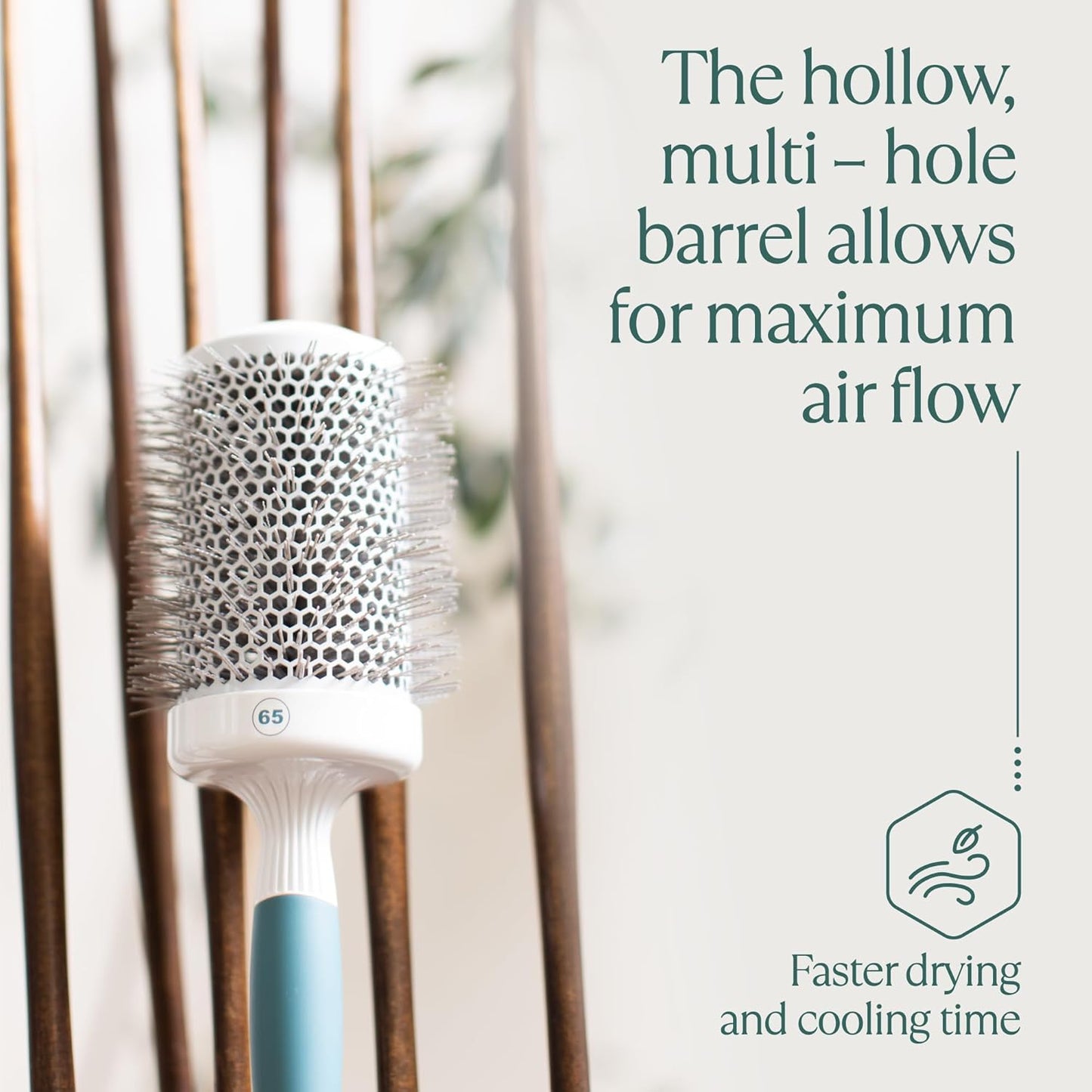 Round Brush for Blow Drying - Extra Large Ceramic Ion Thermal Barrel for Maximum Volume | Lightweight Hair Brush (Bristle 3.4 in, Barrel 2.5 in)