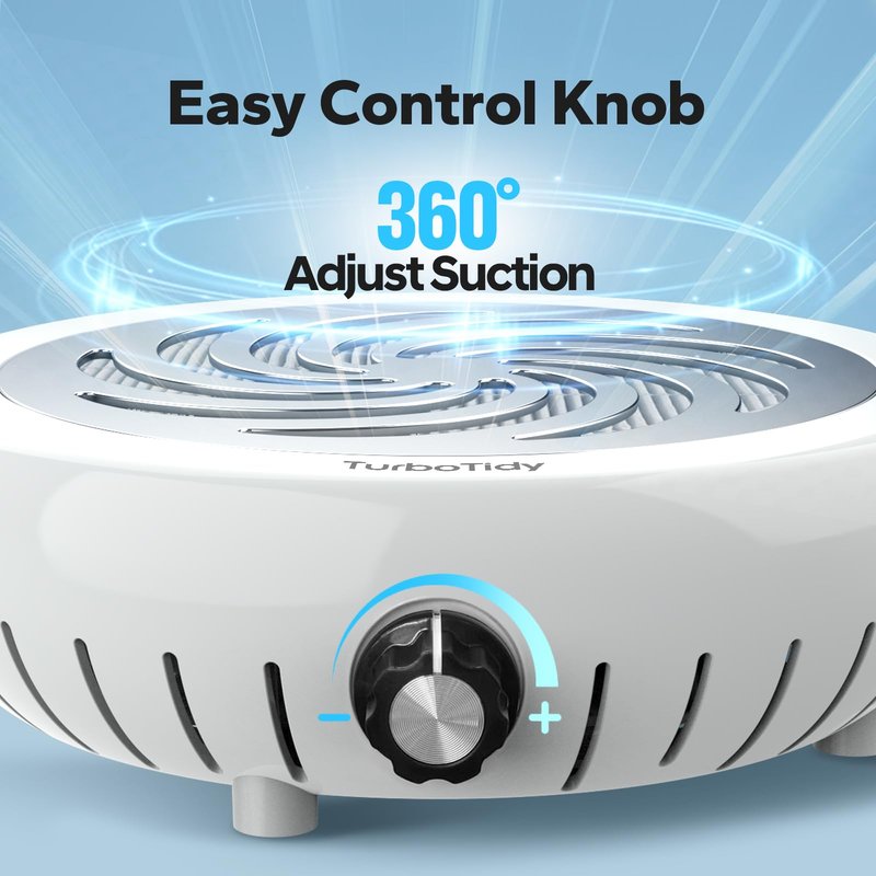 TurboTidy Nail Dust Collector, Nail Stuff with Adjustable Suction, Reusable Filter Nail Vacuum Machine for Acrylic Nails, Gel Nails, Nail Supplies, and Home Salon