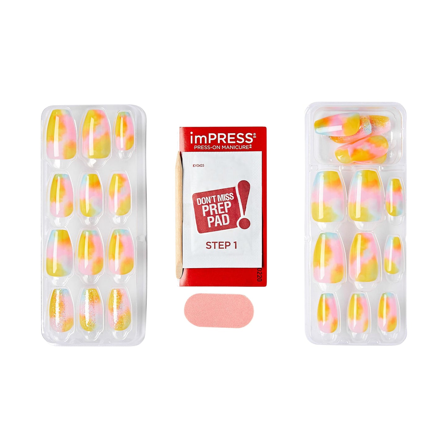KISS Impress No Glue Press-On Nails Includes 30 Nails, Prep Pad, 1 Manicure Stick, 1 Mini File_ Candy Syrup