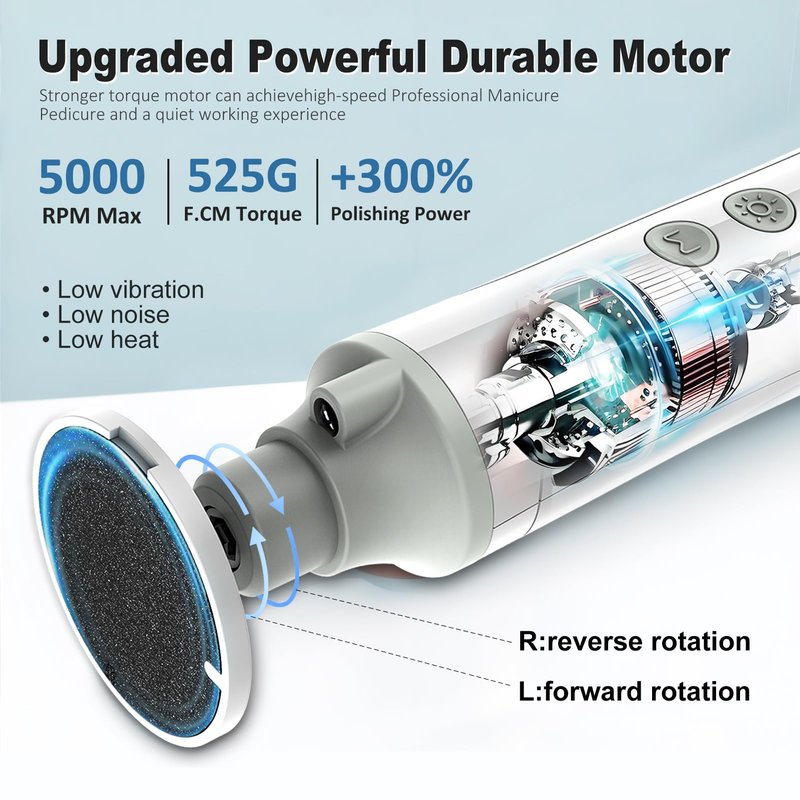Electric Foot Callus Remover,Cordless Electric Foot File with LED Light,5000RPM-Faster Callus Remover for Feet,8-in-1 Foot Scrubber Perfect for Dead,Hard Cracked Dry Skin,Thick Toenail Ideal Gift