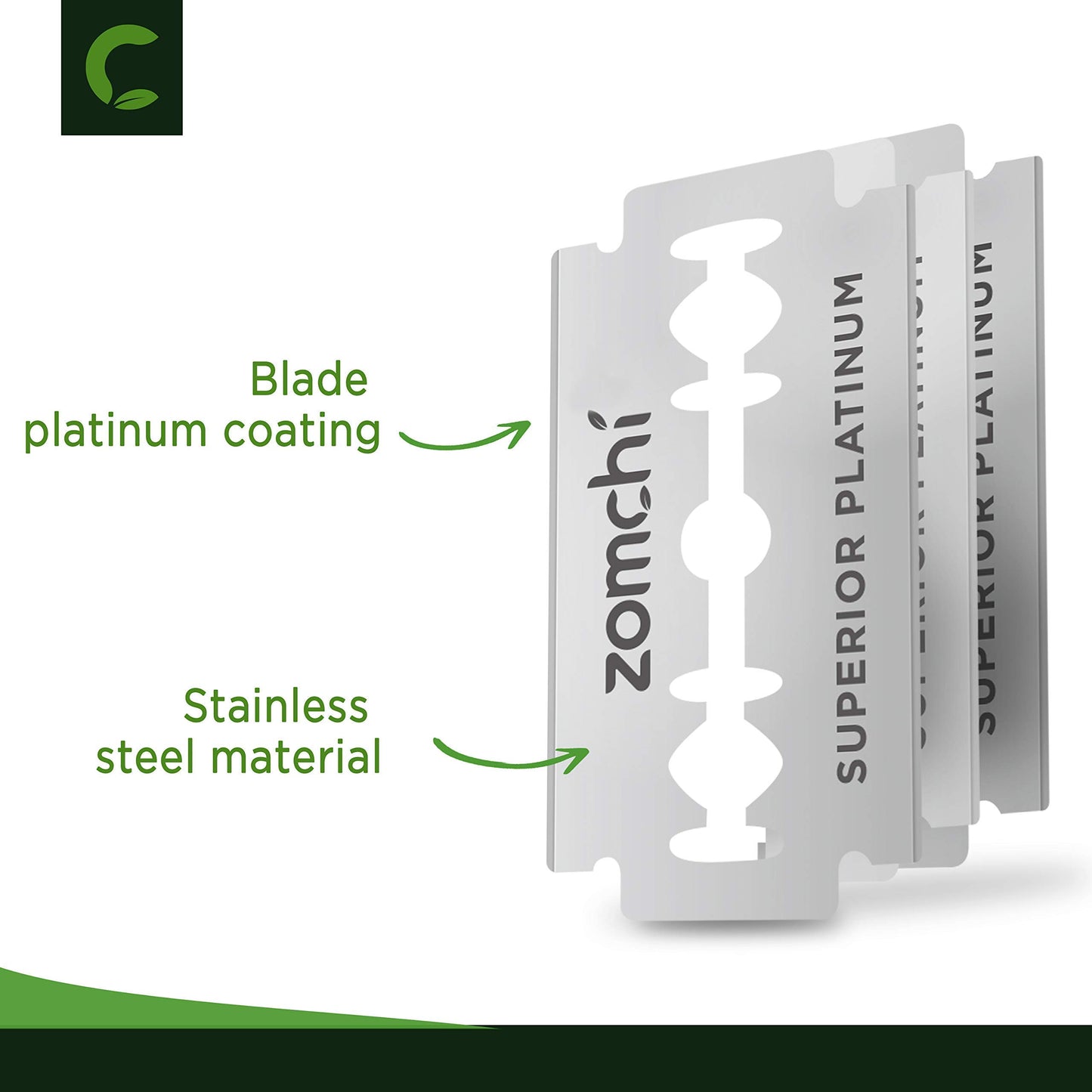 Black Razors for Men or Women+100 Counts Safety Razor Blades