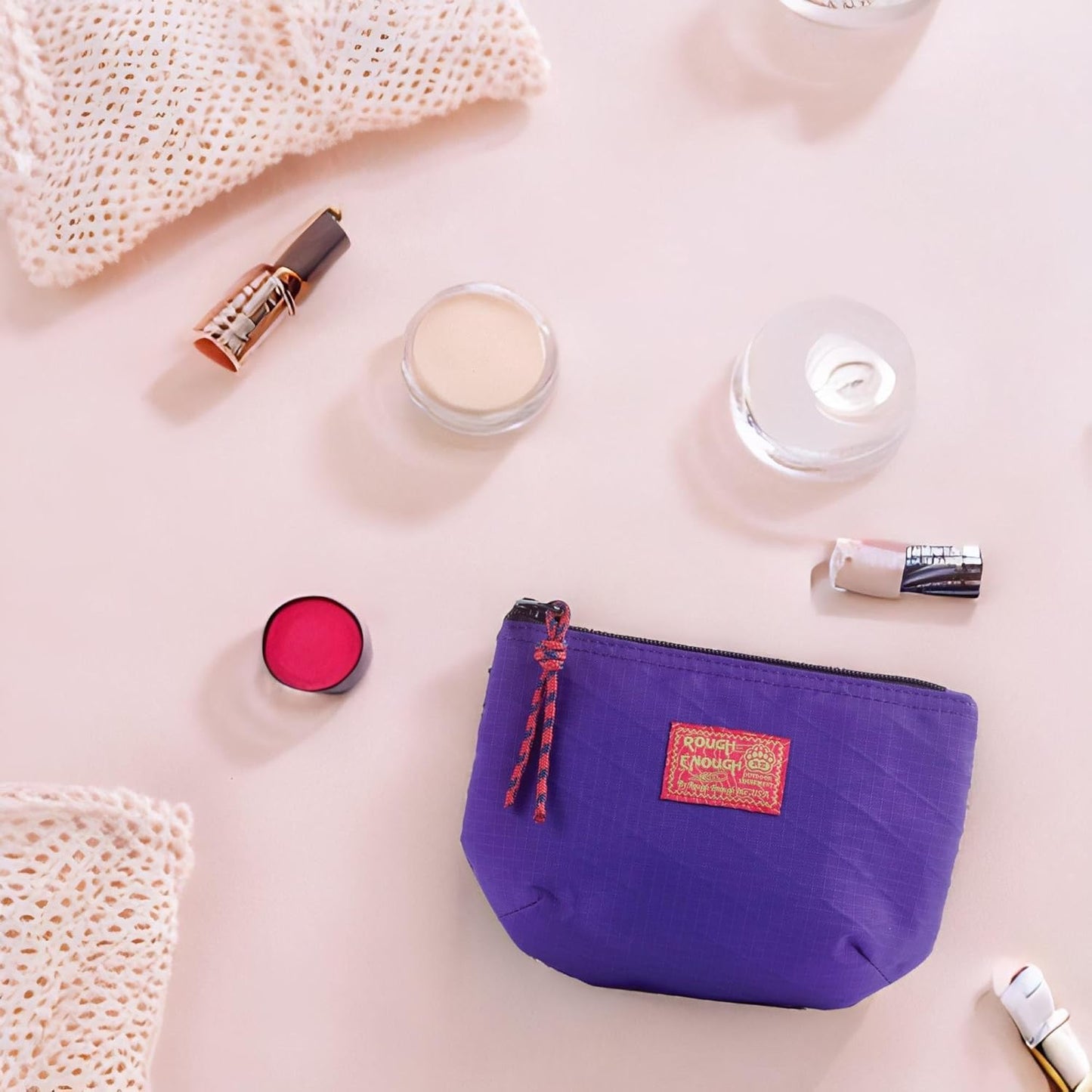 Small Travel Cosmetic Bag - Cute Compact Makeup Pouch with Leak-Resistant Design | Purple