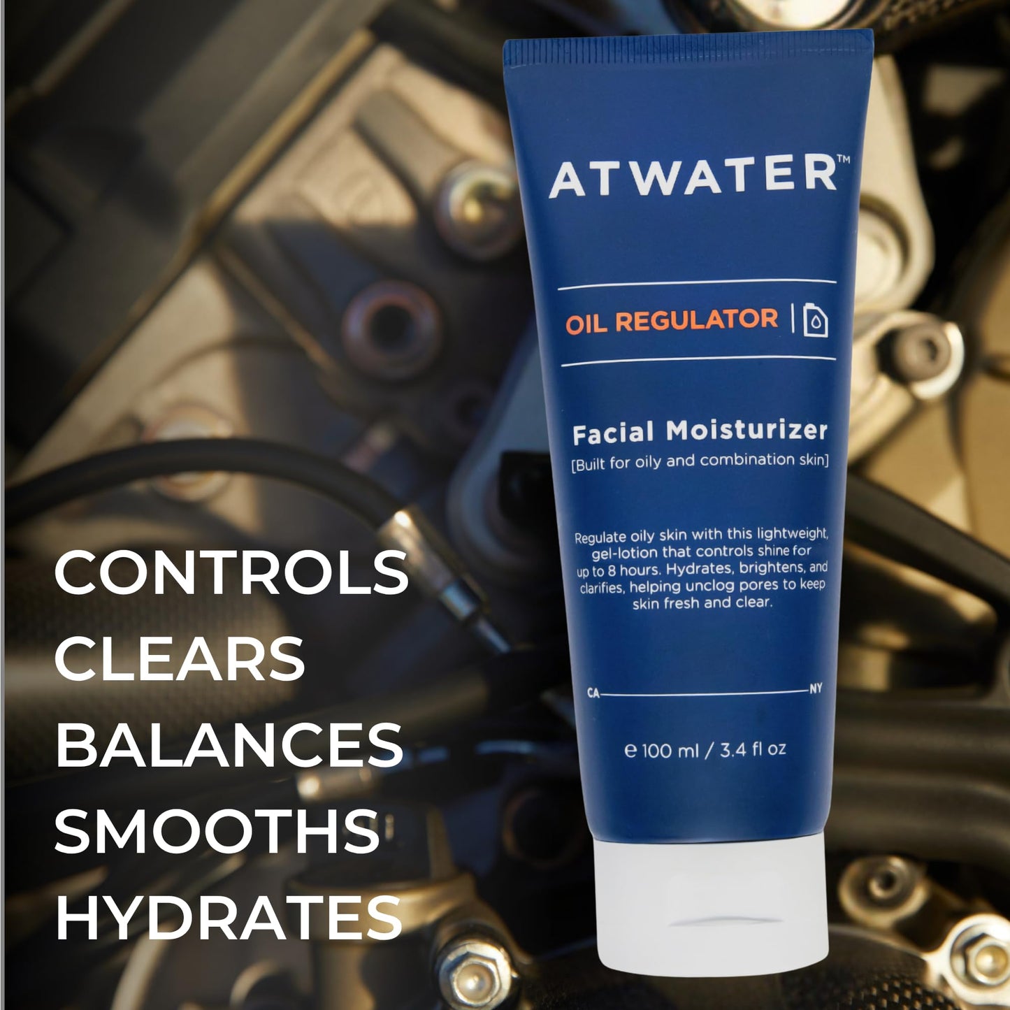 ATWATER Mens Face Moisturizer with Oil Control Complex, Unscented Lightweight Formula - Mens Face Lotion for Oily Skin that Hydrates and Controls Shine