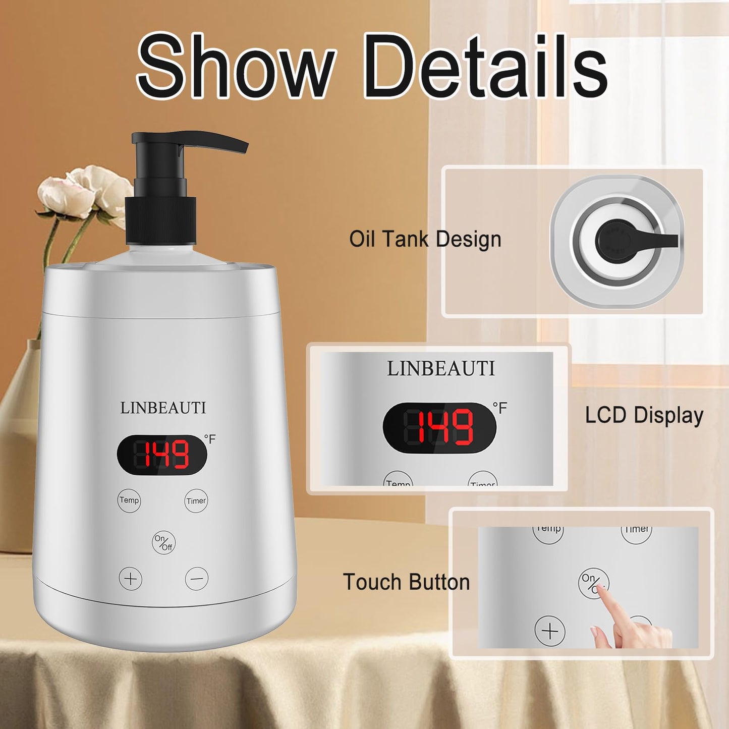 Professional Massage Oil Warmer Bottle Lotion Heater for SPA, Automatic Oil Warmer Heated Essential Lotion Cream with Two Oil Bottle Dispenser for Salon, Barber Shops, Home