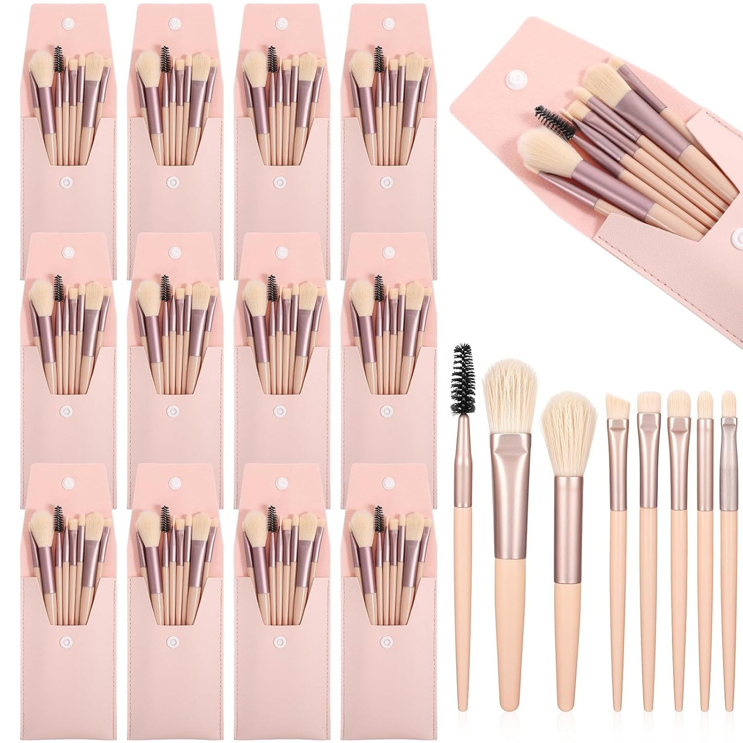Travel Size Makeup Brushes Set - 12 Mini Face Brushes with Bag | Perfect for Weddings & Parties