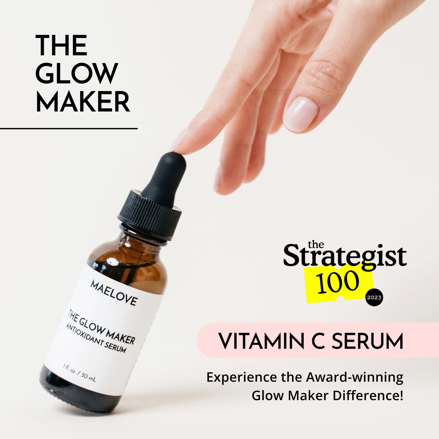 MAELOVE Glow Maker Vitamin C Serum with Vitamin E & Ferulic Acid, 1 fl oz
