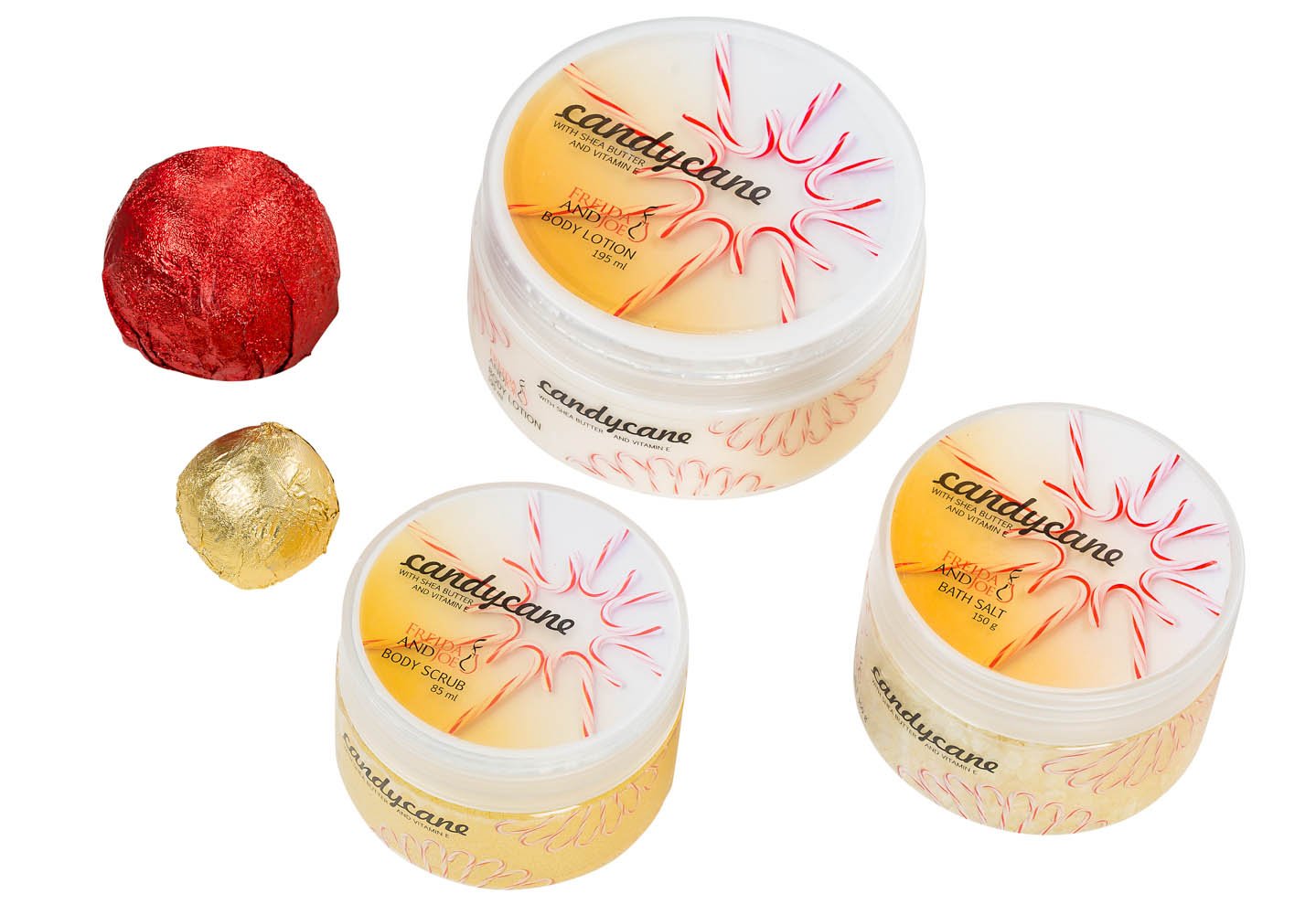 Spa Bath & Body Gift Set C&y Cane Peppermint Fragrance Gold Tree Display Includes 2 Bath Bombs, Body Lotion, Shower Gel, Bath Salt – Mother's Day Gift for Mom