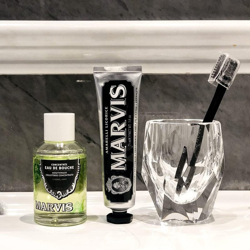 Marvis Strong Mint Mouthwash - Concentrated Formula for Fresh Breath | 4.1 Fl Oz