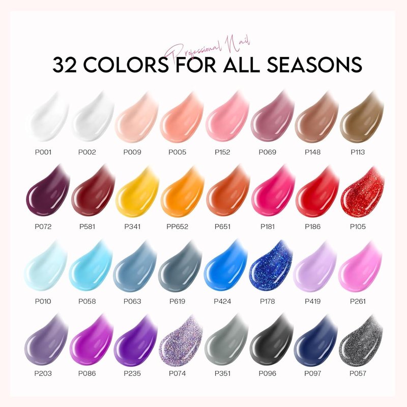 Poly Gel Nail Kit for Beginners: 32 Colors Gel Extension Nail Set with U V Lights for Starter DIY Nail Art Extension at Home Gifts for Ladies & Girls
