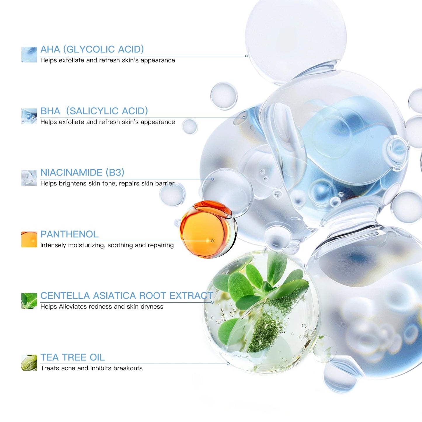 Glycolic Acid Pad with AHA & BHA, Exfoliating Toner Pads for Face – Zero Pore Refining Pads for Skin Texture, Oil Control, Acne, Dark Spots & Gentle Resurfacing, 70 Pad