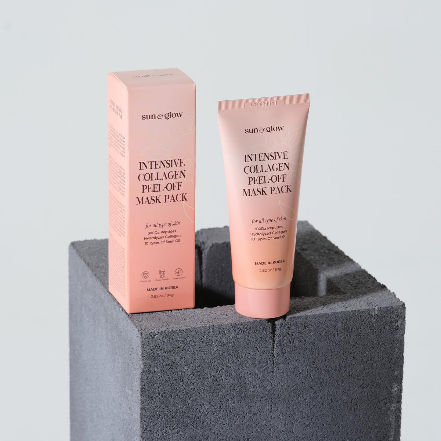 Intensive Collagen Peel-Off Mask Pack - Hydrolyzed 300da Peptides & 10 Seed Oils | Korean Skincare (2.82oz)