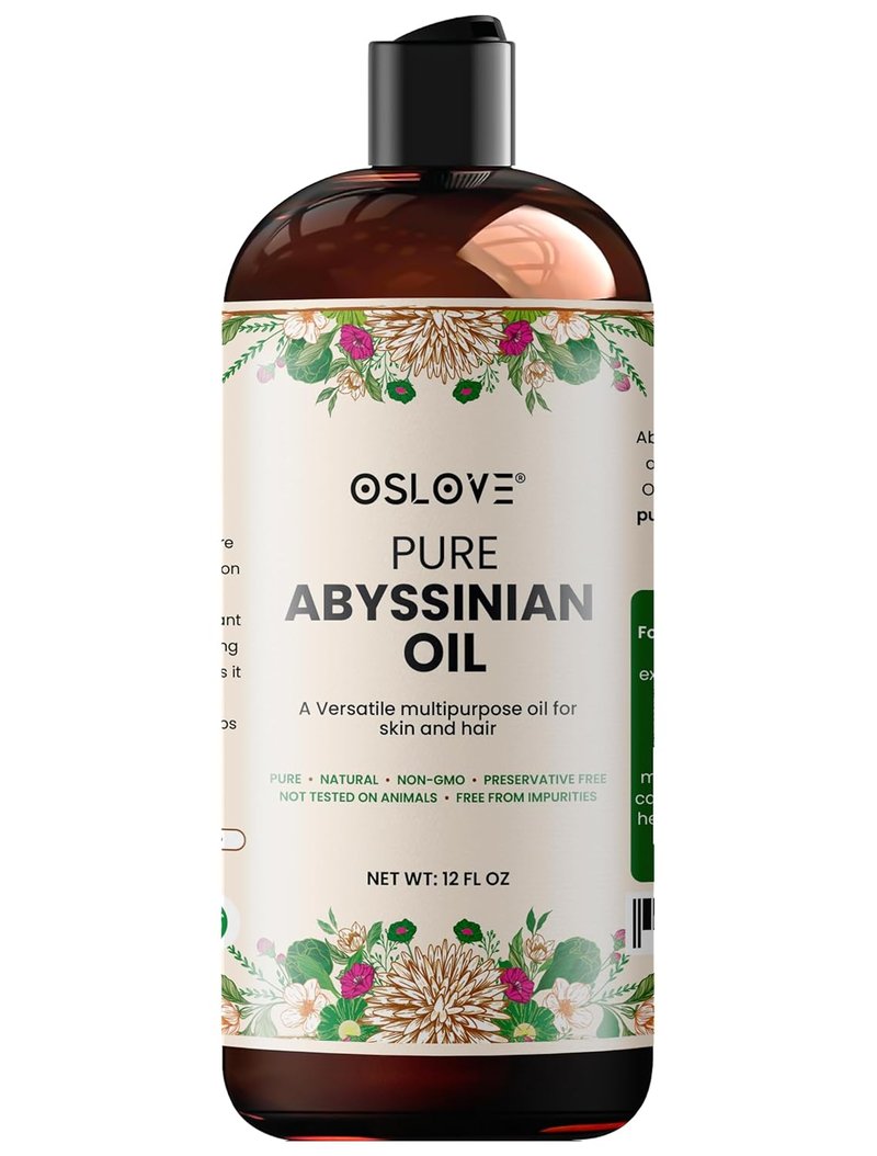 Abyssinian Oil 12 oz - 100% Pure Hair & Skin Moisturizer | Smooth, Shiny Hair & Soft Skin