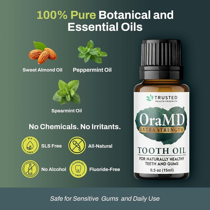 OraMD 4-in-1 Tooth Oil - Extra Strength Gum Disease & Gingivitis Treatment | All-Natural Formula (1 Pack)