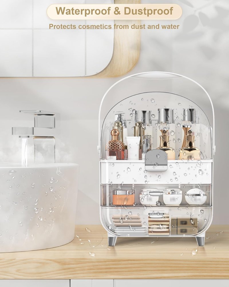 Makeup Organizer - Countertop Skincare Holder & Cosmetic Storage Box | Ideal Teen Girl Gift for Vanity & Dresser