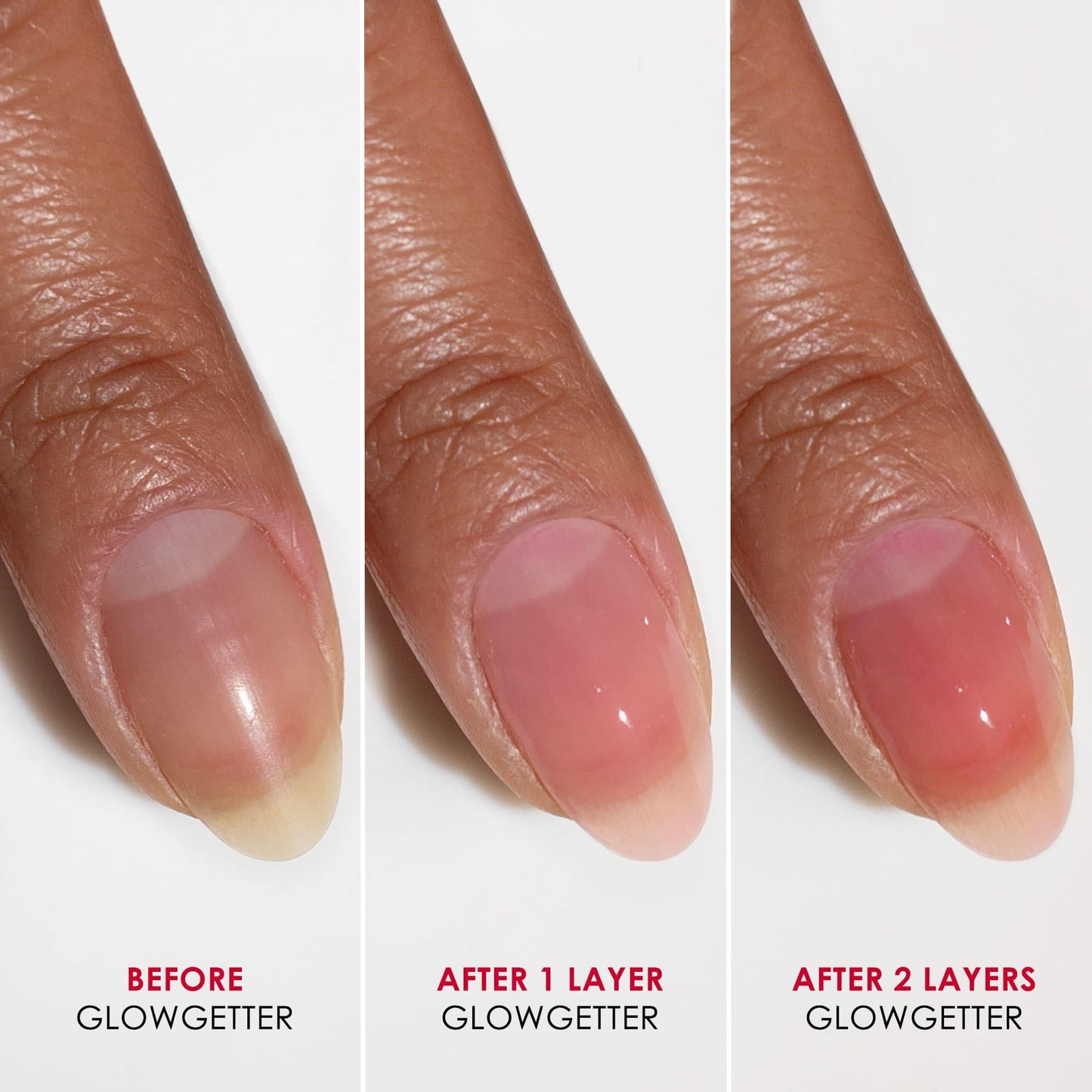 Dermelect Glowgetter Brightener + Perfector Nail Strengthener, French Mani Tint & Glossy Top Coat | Repairs Yellowing, Peeling, Ridged & Damaged Nails - 0.4 fl oz