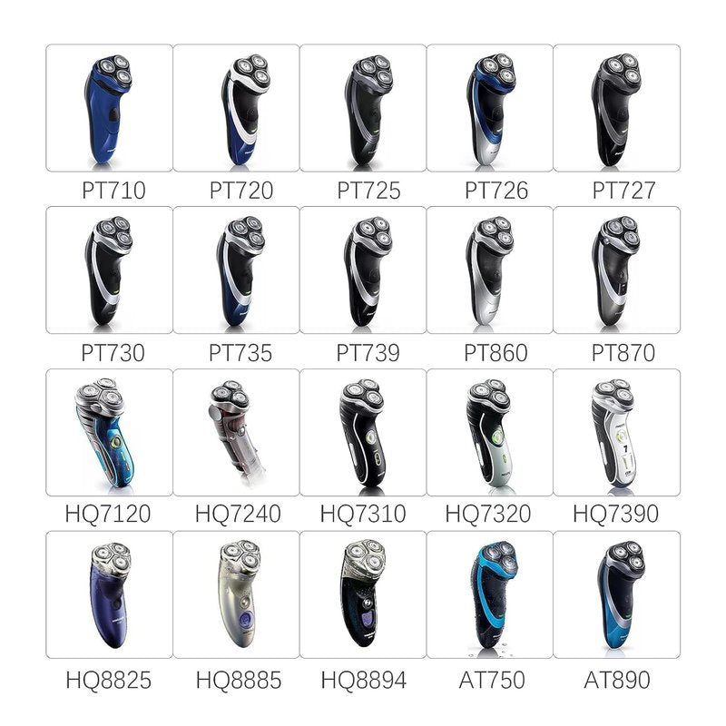 HQ8 Replacement Shaver Heads for Philips Norelco | Compatible with PT720-730, AT811, AT830 (3 Pcs)