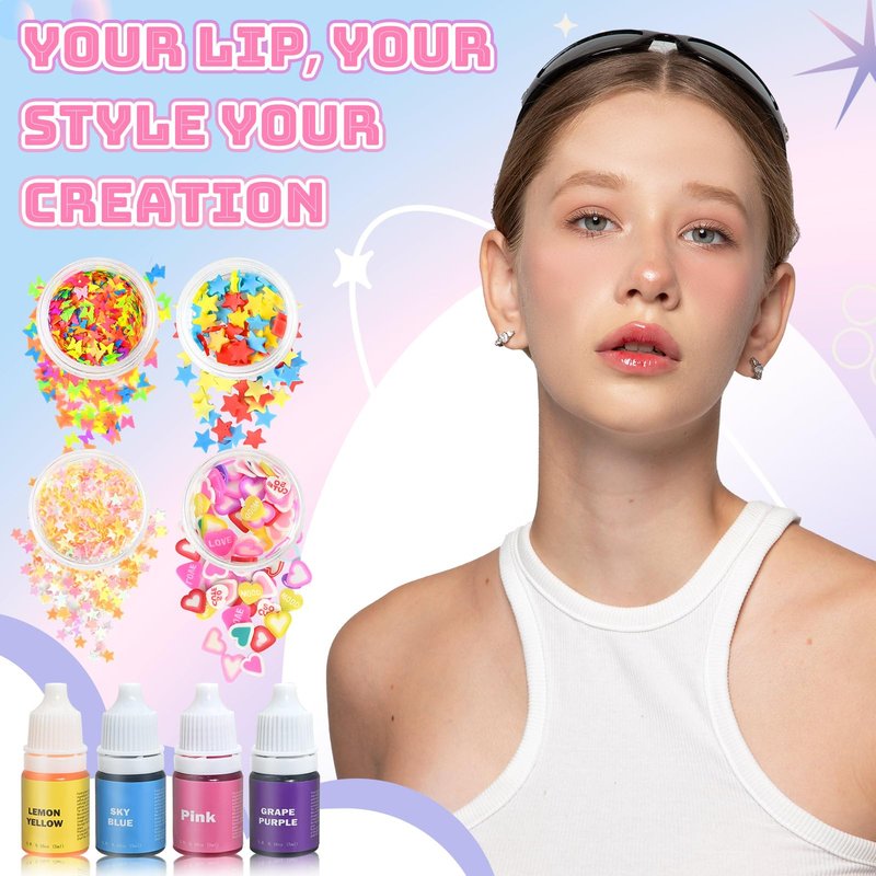 TSVATE Lip Gloss Making Kit- Make Your Own Lip Gloss Kit, 55PCS DIY Lip Gloss Making Supplies, Moisturizing Glitter Lipgloss Making Kits, Lipgloss Sets for Girls Tween Girls Trendy Stuff Women