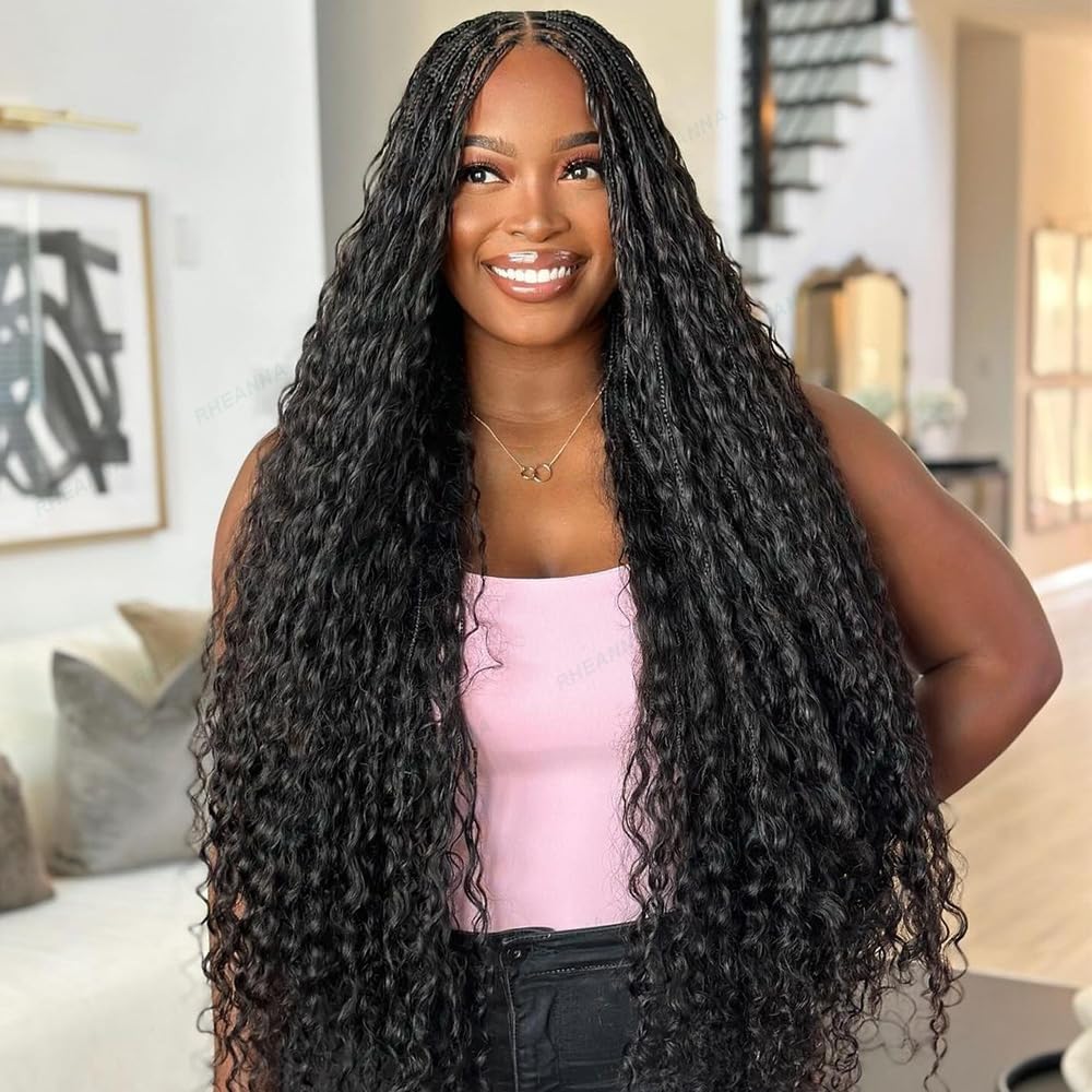 RHEANNA Pre-Divided Curly Bulk Human Hair For Boho Braids Loose Deep Wave Bulk Human Hair For Braiding Double Drawn Extensions (160 Roots)20inch/50g