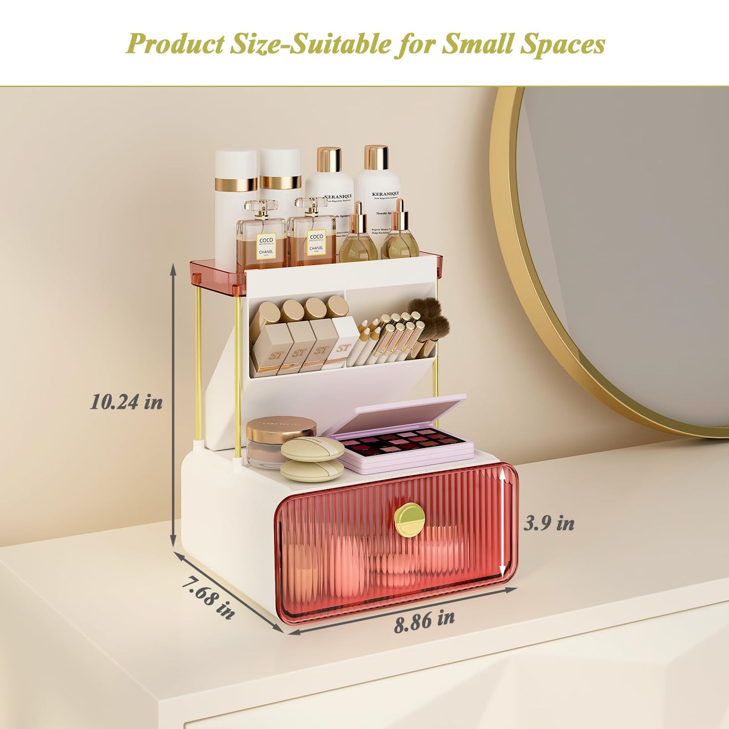 FOLLOWIN Bathroom Organizers and Storage with Drawer, Makeup Organizer
