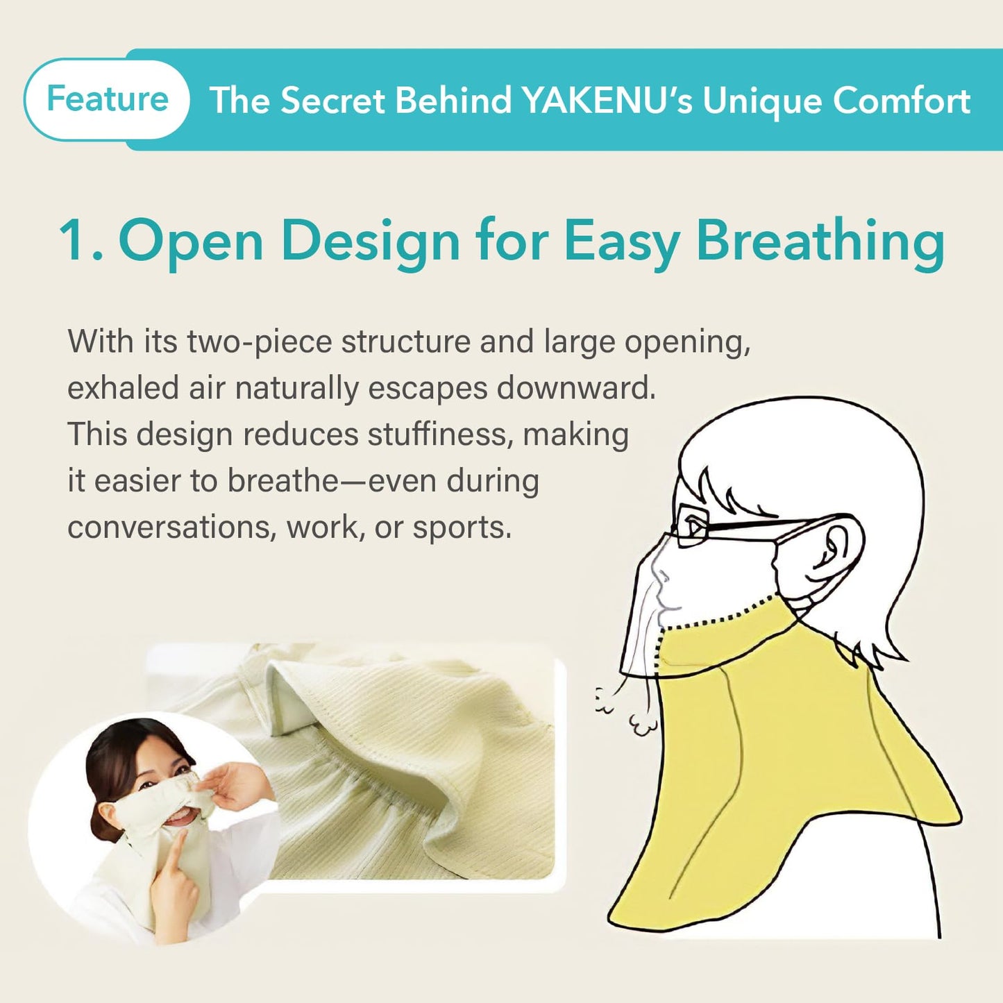 YAKeNU UV CUT MASK UV Sun Protection Mask for Face & Neck, Yake-nu SO-Cool Mermaid, for Women (561 Light Gray)