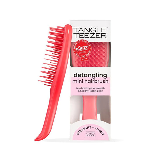 Tangle Teezer Ultimate Detangler Brush - Travel-Size Mini Hair Brush for Straight to Wavy Hair | Pink Punch