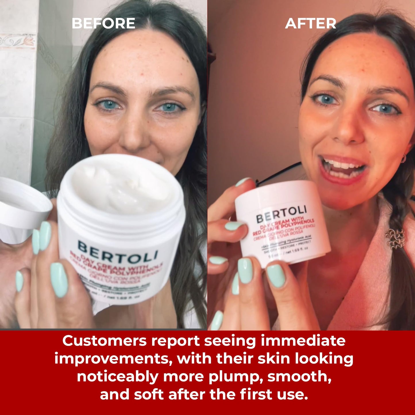 BERTOLI Polyphenol Cream – Age-Defying Face Moisturizer with Hyaluronic Acid & Resveratrol – Rich Italian Wrinkle Cream Made in Italy, Deep Hydration, Collagen Support, 98% Natural, Clean Skincare
