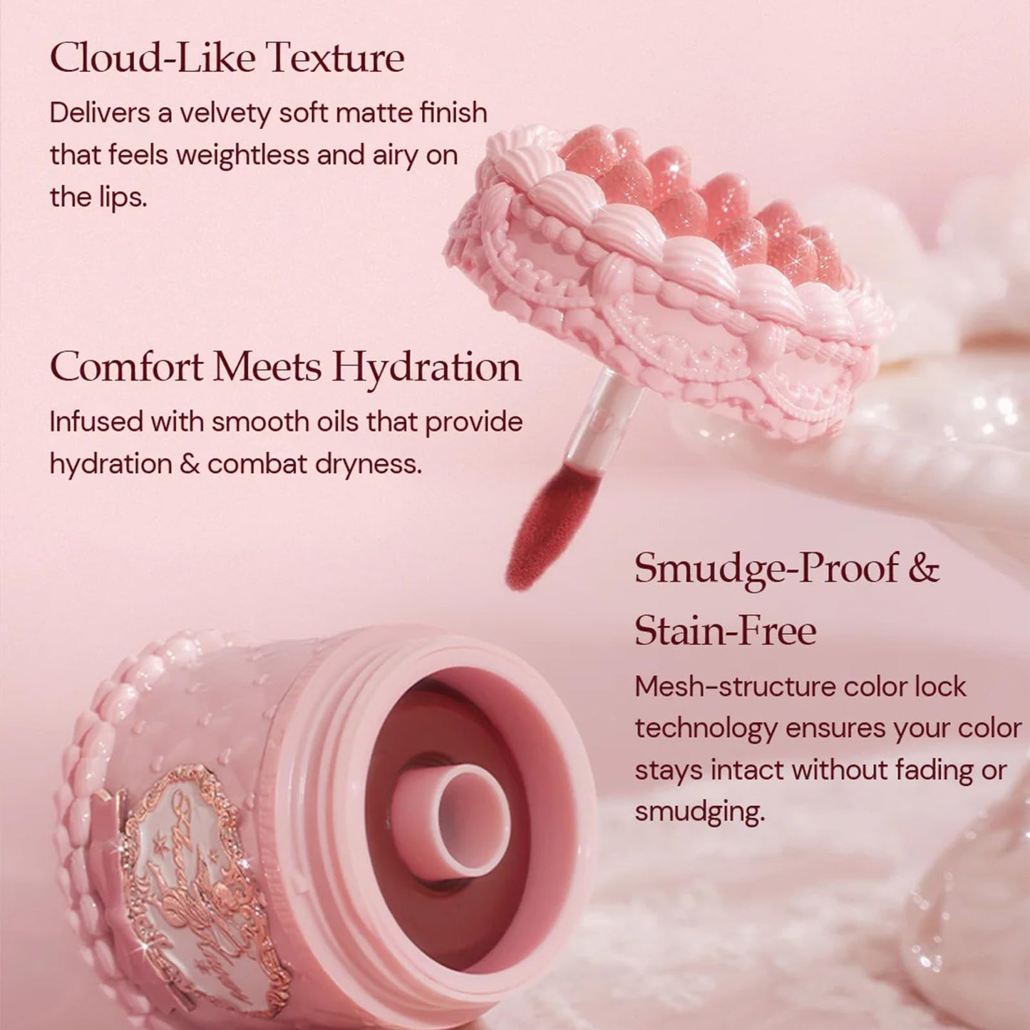 Flower Knows Strawberry Cupid Cake Lip Cream,Long Lasting Dusty Rose Matte Lipstick,Hydrating Lip Stain,Transfer & Smudge-Proof Velvet Liquid Lipstick for Girls&Women,0.17 Fl Oz(V04 Meredith)
