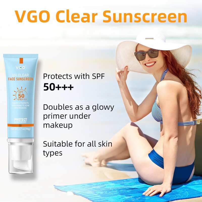 VGO Tinted Sunscreen SPF 50, Hydrating Sun Essence 50ml / 1.7oz - 2 Packs