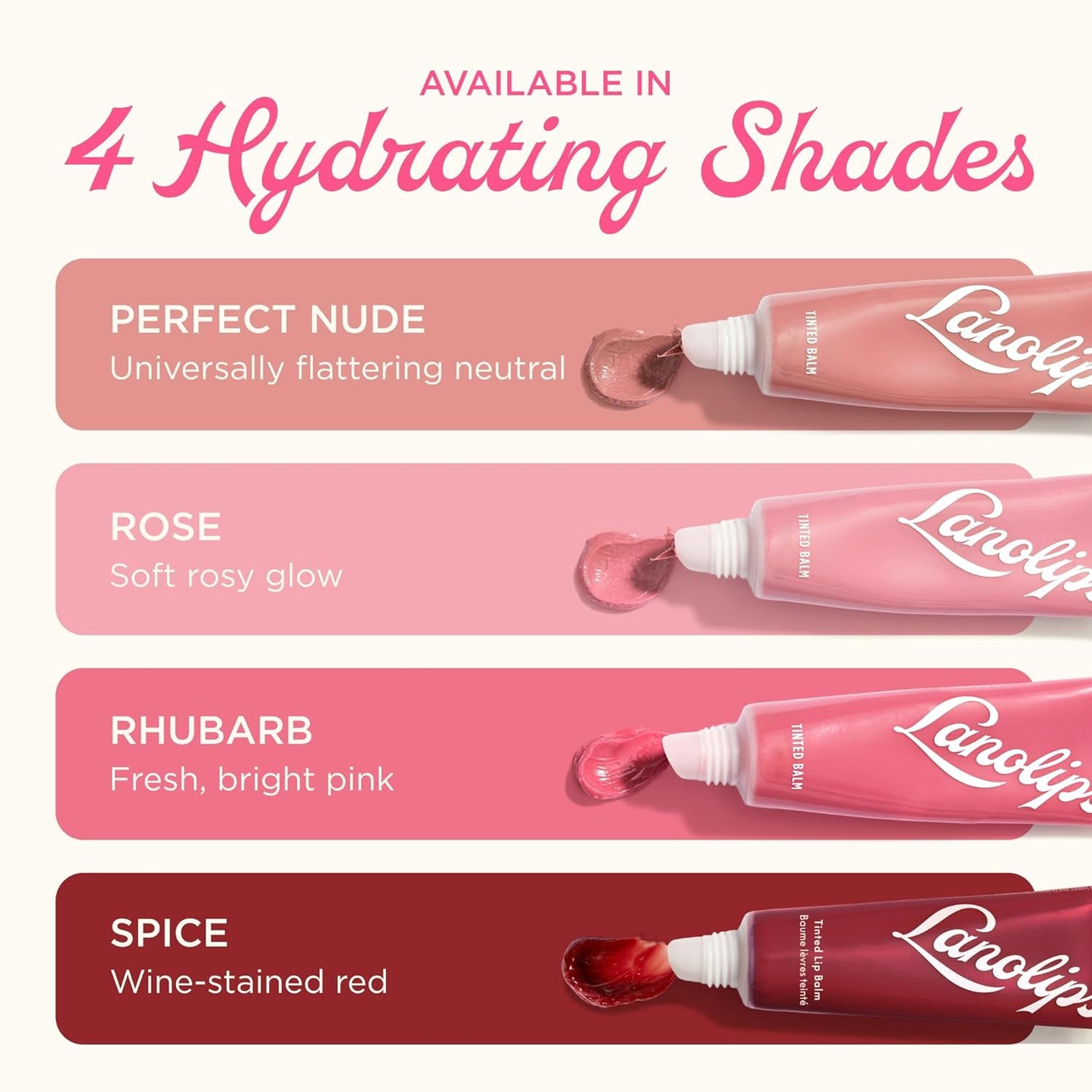 Lanolips Tinted Lip Balm - Moisturizing Color-Tinted Balm with Lanolin & Vitamin E | Perfect Nude (12.5g)