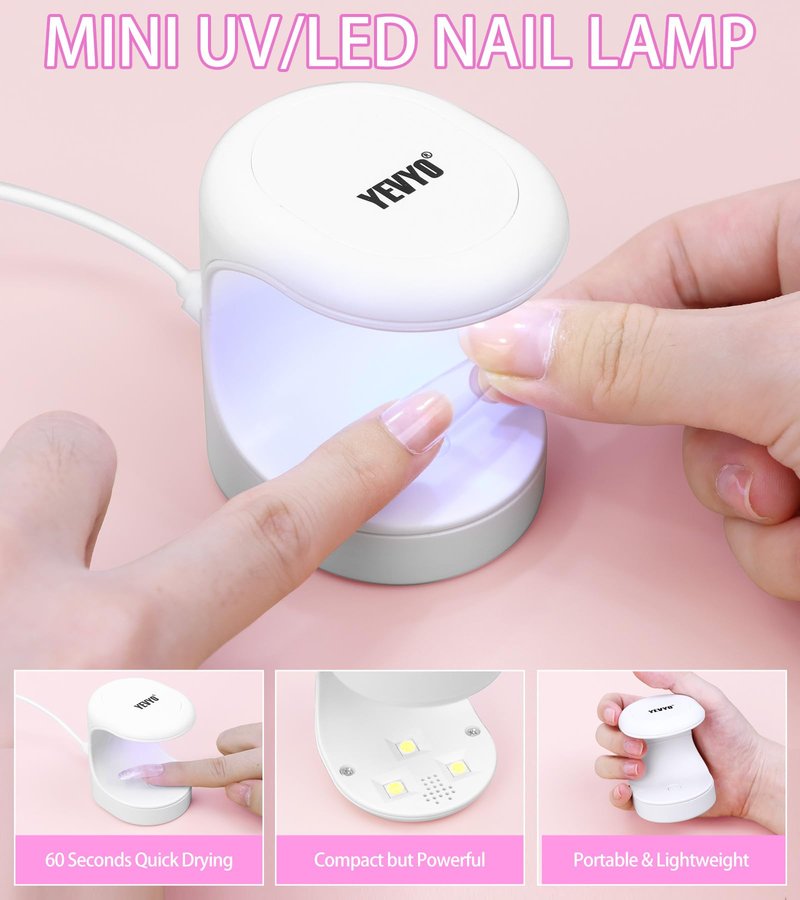 YEVYO Acrylic Nail Kit with Drill, Acrylic Nail Kit for Beginners with Everything UV Light Nail Art Tools Gift Set for Home Salon