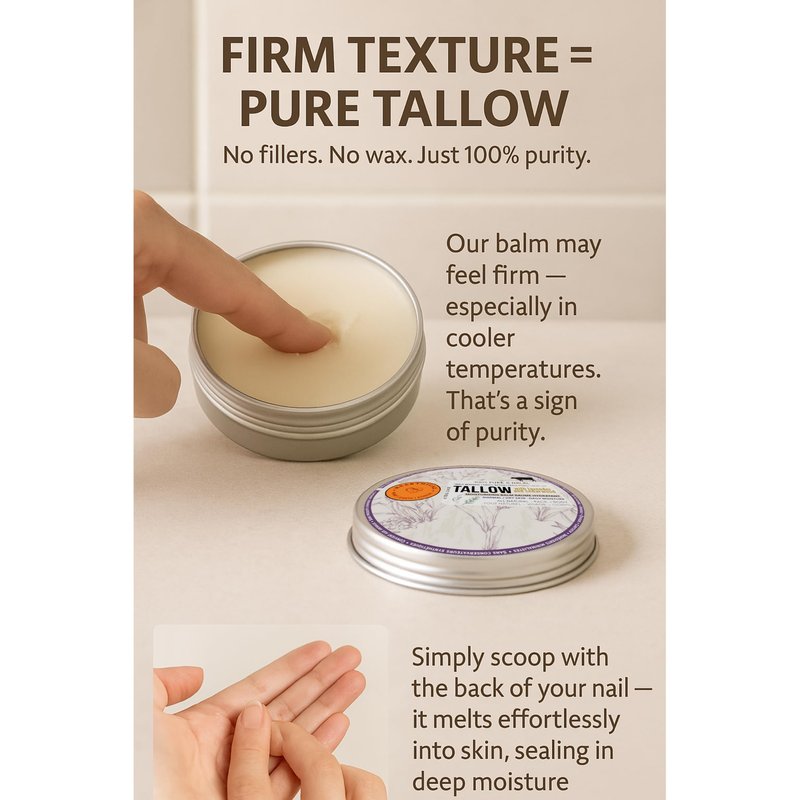 Hearthical Halal Grass Fed Beef Tallow For Skin – 70g Organic Beef Tallow Moisturizer – Beef Tallow Face Moisturizer & Beef Tallow Face Cream – Pure Beef Tallow Balm with Lavender & Cedarwood