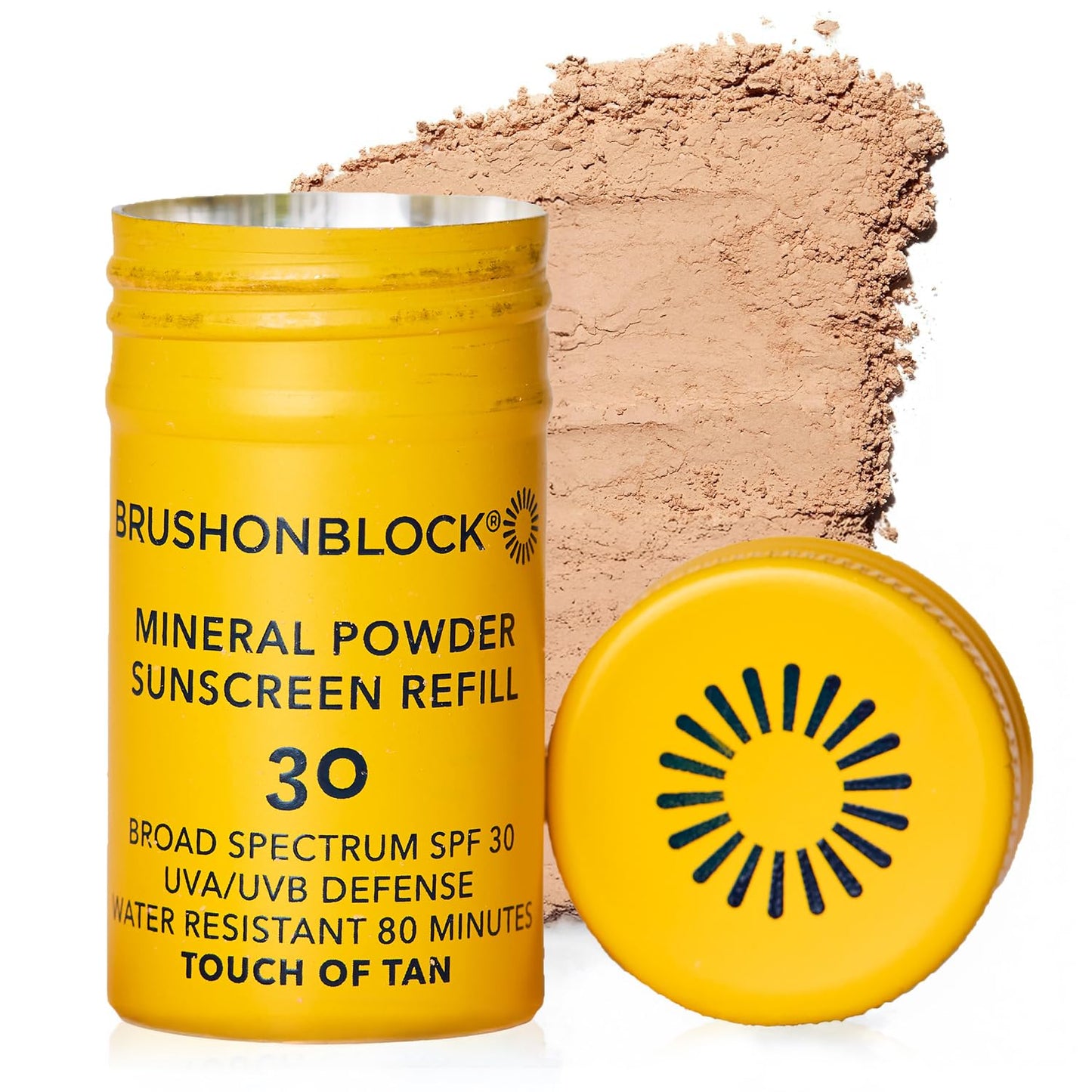 Brush On Block SPF 30 Mineral Powder Sunscreen Refill - Niacinamide, Hyaluronic Acid & Vitamin C | Touch of Tan