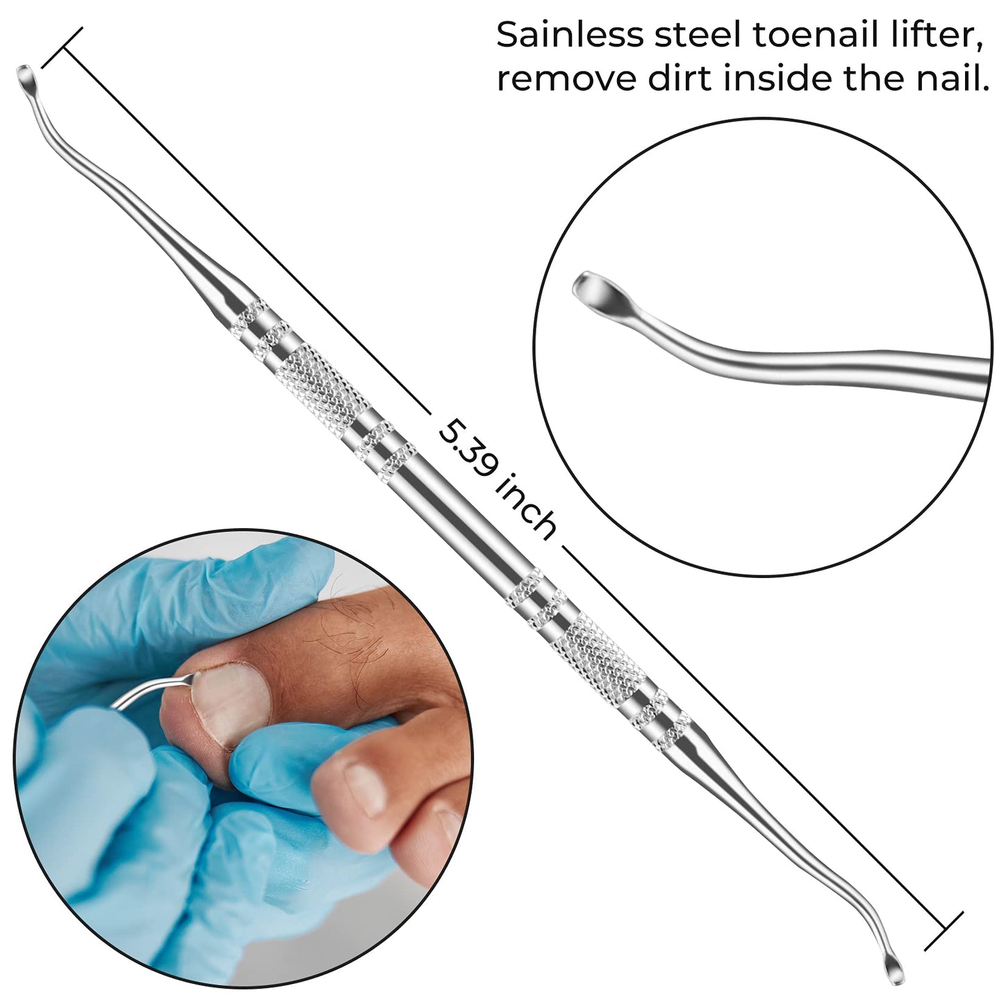 JTIEO 9 Pack Toenail Clippers, Ingrown Toenail Removal Kit, Heavy Duty Toe Nail Clippers for Thick Nail for Seniors, Professional Ingrown Toenail Tools Ingrown Toenail Clippers for Men (Black)