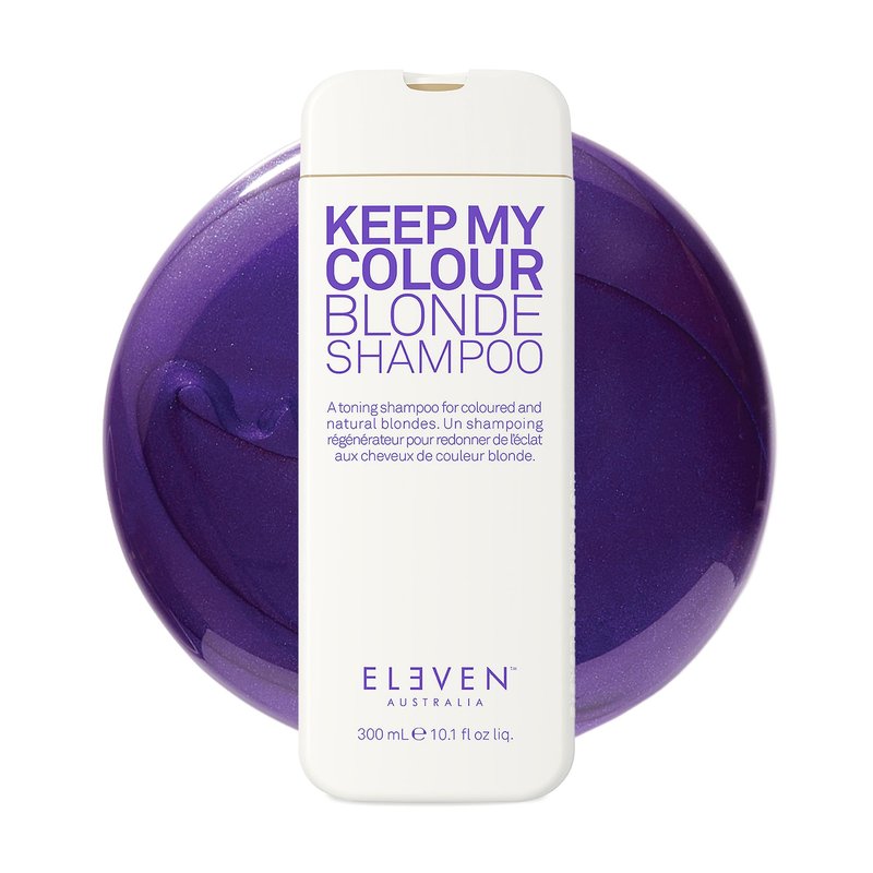 ELEVEN AUSTRALIA Keep My Colour Blonde Shampoo for Women & Men - Purple Toning Shampoo for Blonde or Color Treated Hair, Blue Base w/ Ext Violet 2, Sulfate Free, Tames Brassiness - 10.1 fl oz