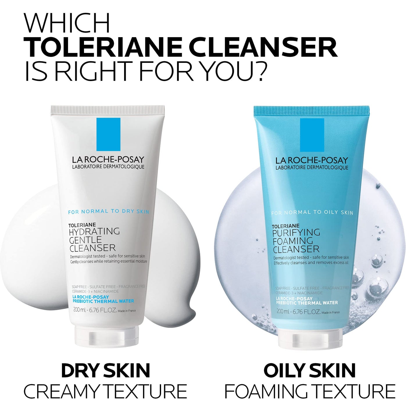 La Roche-Posay Toleriane Hydrating Gentle Face Cleanser, Hydrating Facial Cleanser With Niacinamide + Ceramides, Daily Face Wash For Dry Skin To Normal Skin, Sensitive Skin Tested, Fragrance Free