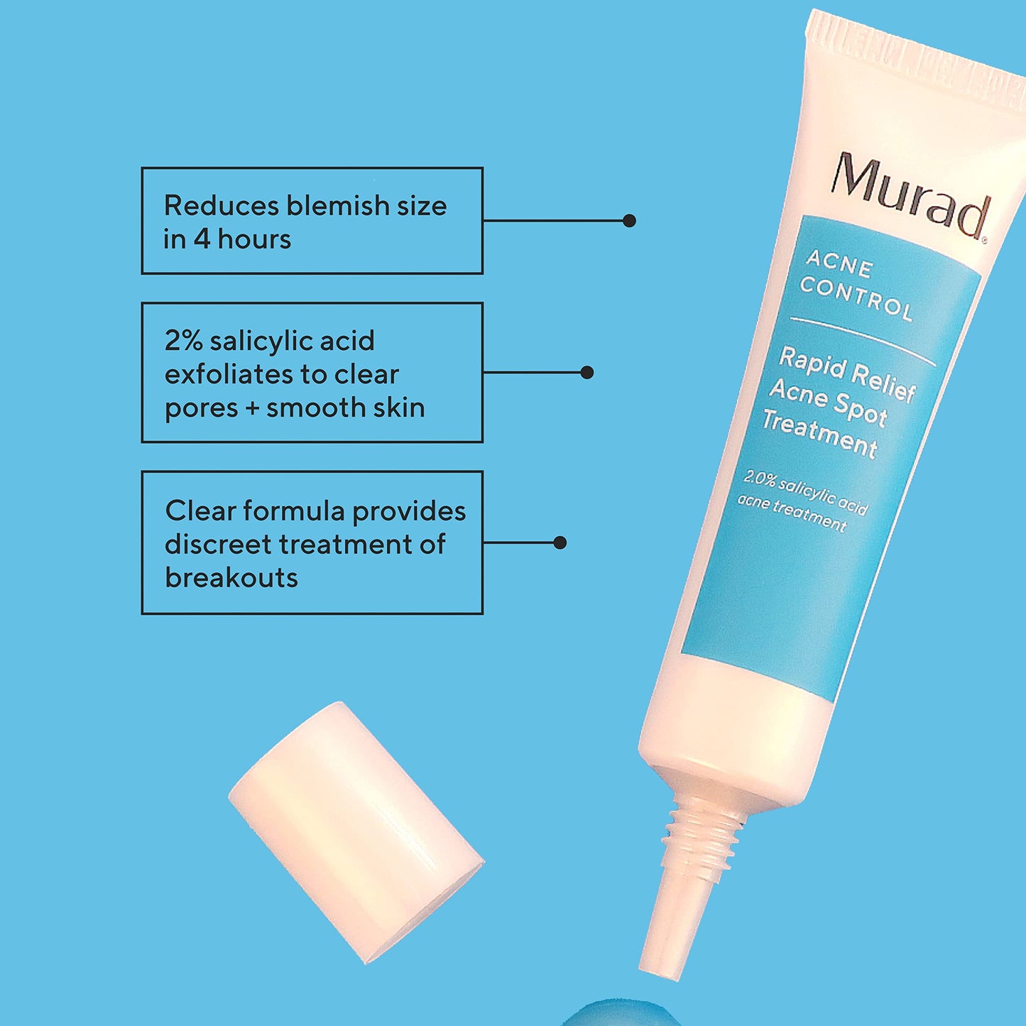 Murad Acne SOS Treat & Protect Combo - Rapid Relief Spot Treament and Superactive Mattifying Oil and Pore Control Moisturizer SPF 50 for Clearing and Prevention of Breakouts, Set of 2