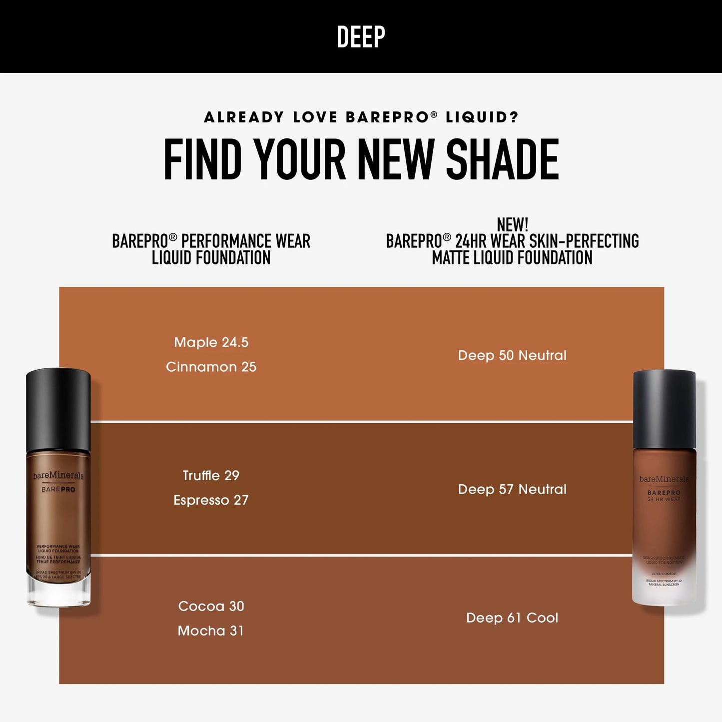 bareminerals Barepro 24HR Wear Matte Liquid Foundation Mineral SPF 20, Full Coverage Foundation Makeup for Mature Skin, Oil-Free, Vegan