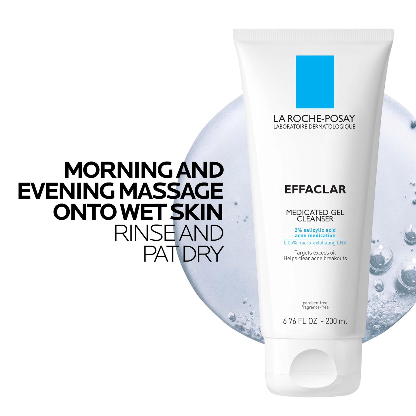La Roche-Posay Effaclar Medicated Gel Cleanser, 2% Salicylic Acid Cleanser + LHA + Glycerin, Dermatologist Tested Foaming Acne Face Wash, Clear & Prevent Acne Breakouts, Oil Free, Targets Excess Oil