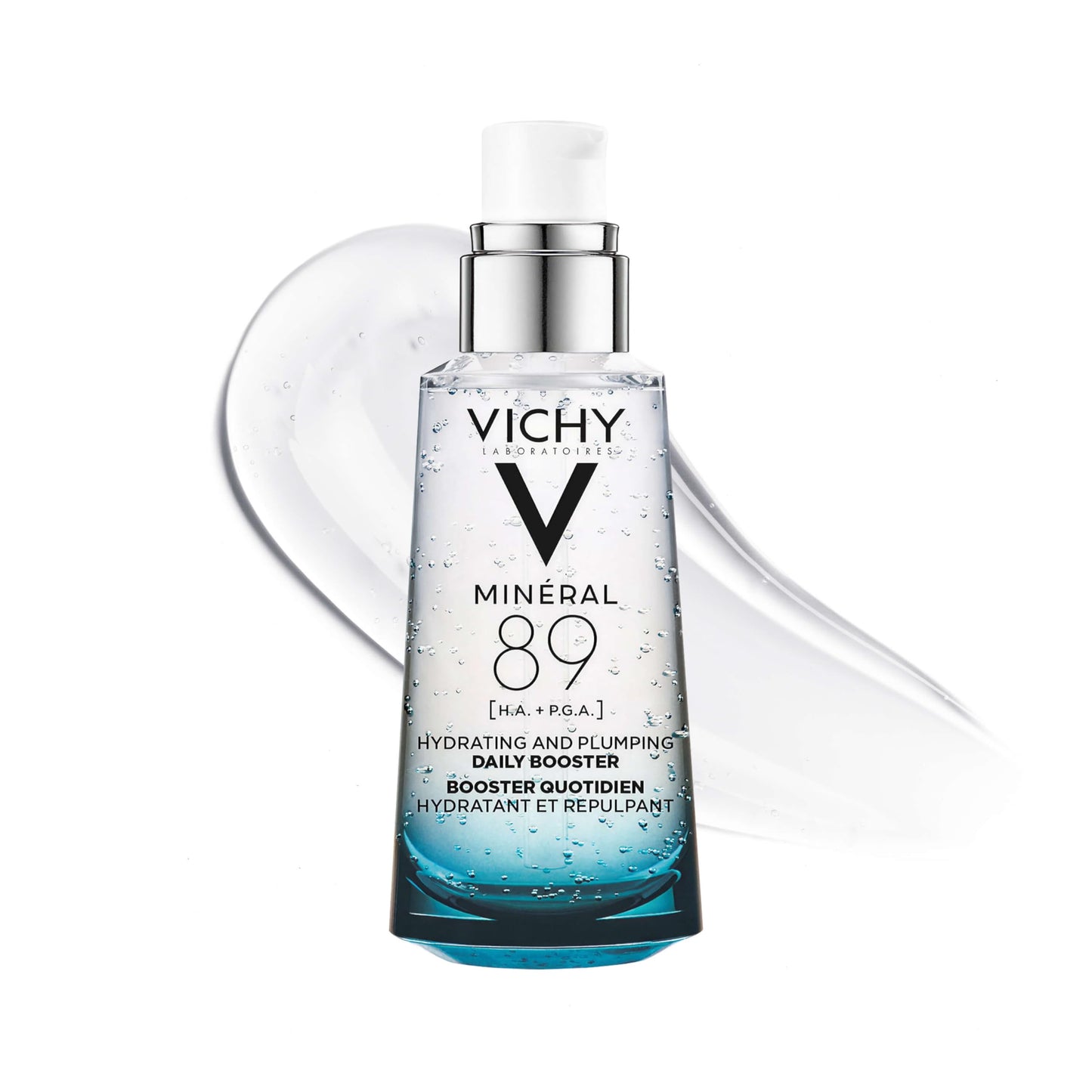 VICHY Mineral 89 Booster, Pure Hyaluronic Acid Serum for Face with Polyglutamic Acid for Skin Barrier Repair, Plumps & Hydrates, Lightweight Hydrating Serum, Oil-Free, Non-Sticky, 1.69 Fl Oz