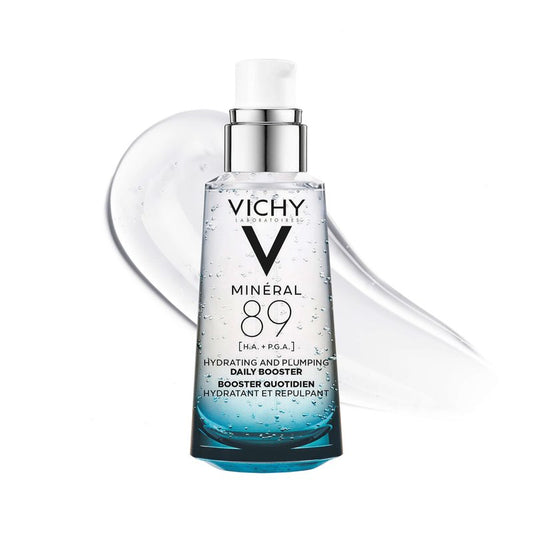 VICHY Mineral 89 Booster, Pure Hyaluronic Acid Serum for Face with Polyglutamic Acid for Skin Barrier Repair, Plumps & Hydrates, Lightweight Hydrating Serum, Oil-Free, Non-Sticky, 1.69 Fl Oz