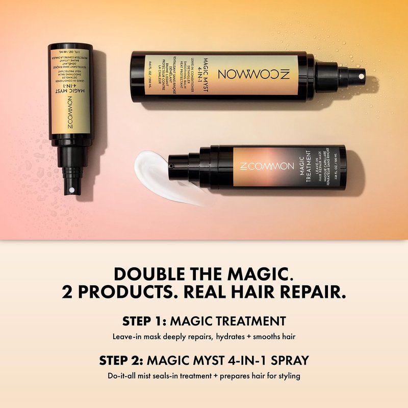 IN COMMON Magic Myst 4-in-1 Spray - Detangler, Anti-Frizz Smoothing, Heat Protectant & Shine Finisher, Hair Styling Mist for All Hair Types, 8.45 Fl Oz.