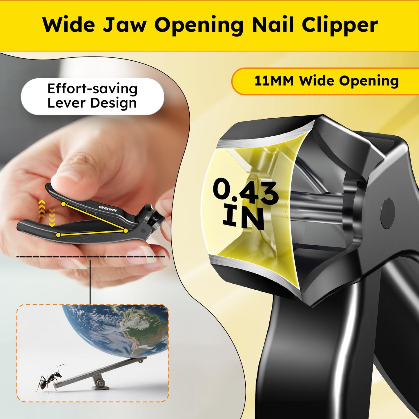 Nail Clippers for Seniors, Heavy Duty Ingrown Toenail Clippers with Long Handle, Woodpecker Angled Head Toe Nail Clippers and Slanted Nail Cutter for Thick Nail for Men Women Pregnant Elderly 6Pcs