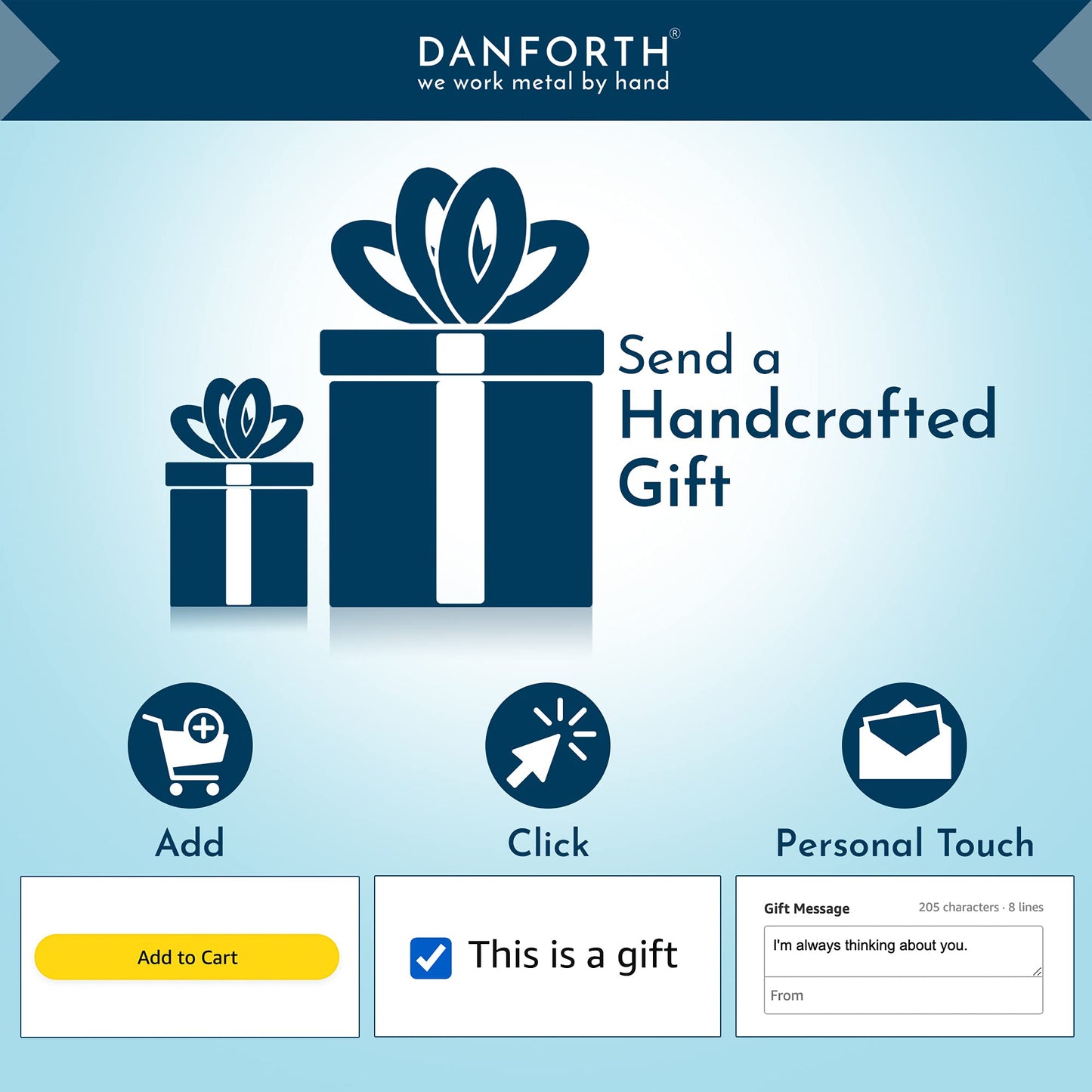 DANFORTH - Scandi Large Barrette - French Style Clasp - 3 3/4 Inches Long - Handcrafted (Elv/Blue)