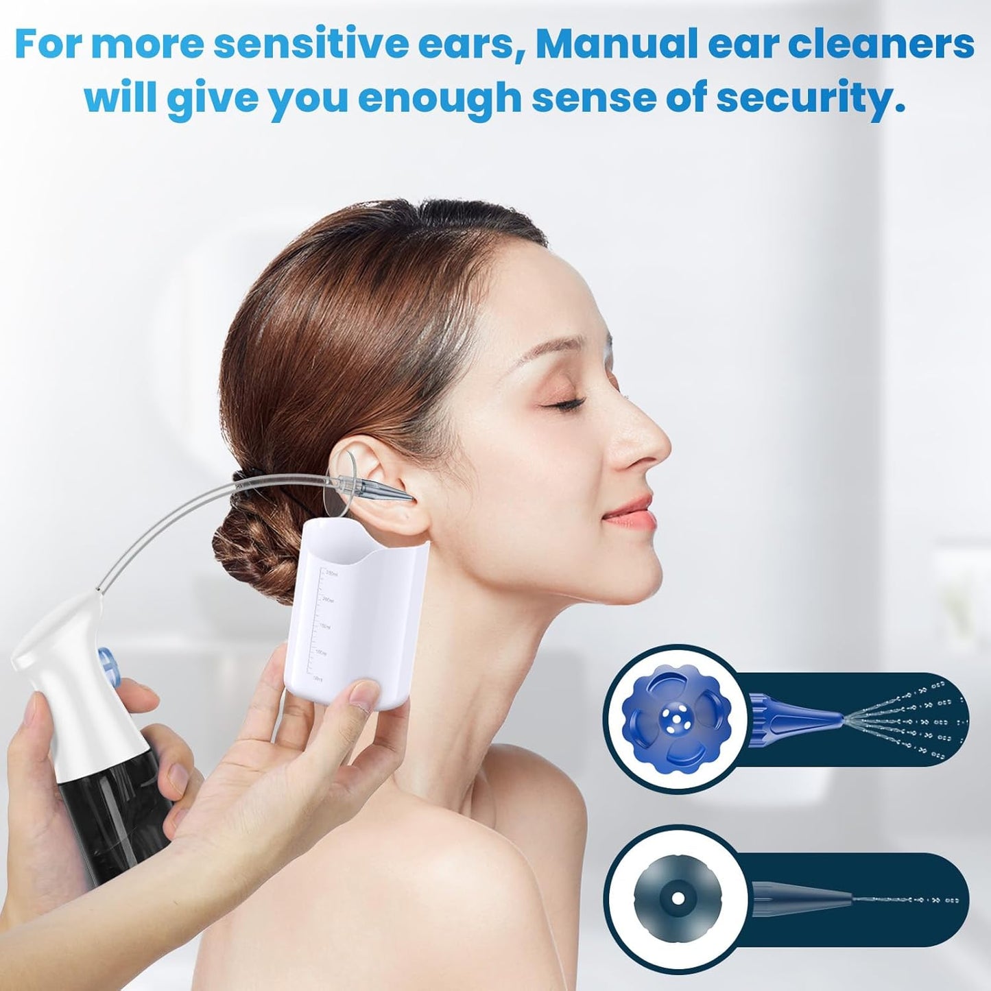 Ear Wax Removal Kit - Safe & Effective Manual Ear Cleaner for Built-Up Wax | Black