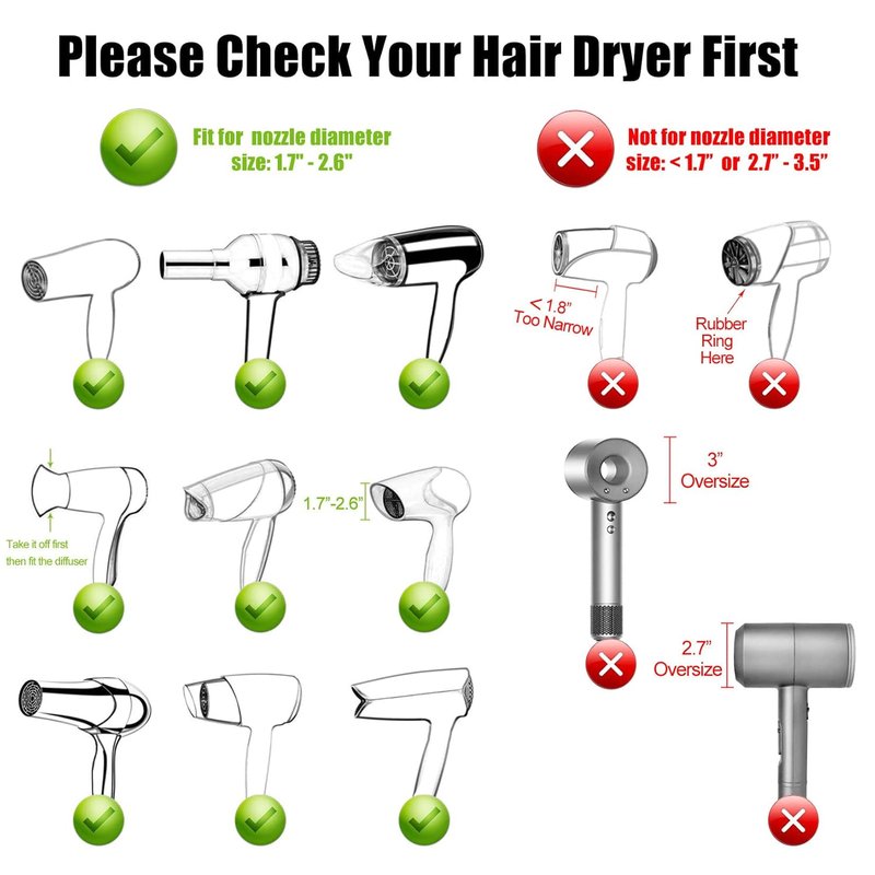 Universal Hair Diffuser for Blow Dryers - Adaptable 1.7 to 2.6 Inch | Perfect for Curly & Wavy Hair, Lavender