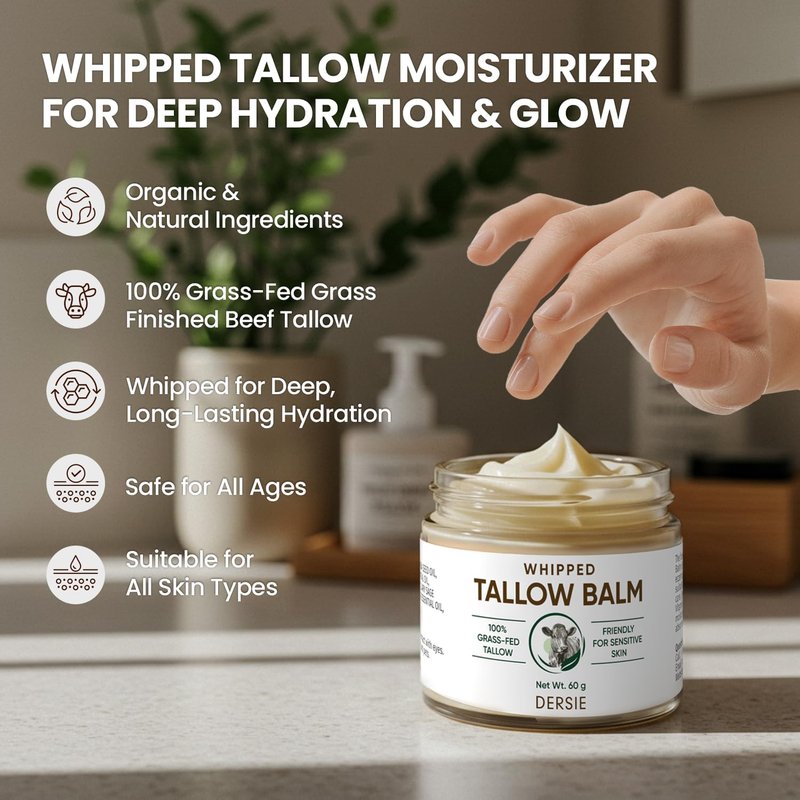 (Pack of 2) Dersie Tallow Sunscreen SPF 30 – Mineral UV Defense with Non-Nano Zinc Oxide – Face & Body Sun Protection for Adults & Kids – 100% Grass-Fed Beef Tallow for Moisture Retention (2.12 oz)
