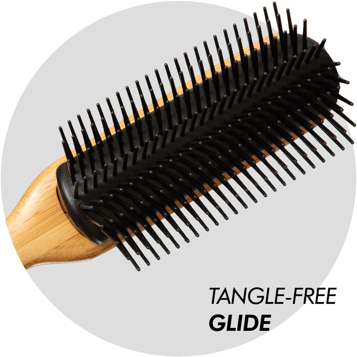 Sam Villa 9-Row Brush With Bamboo Hair Brush Detangler
